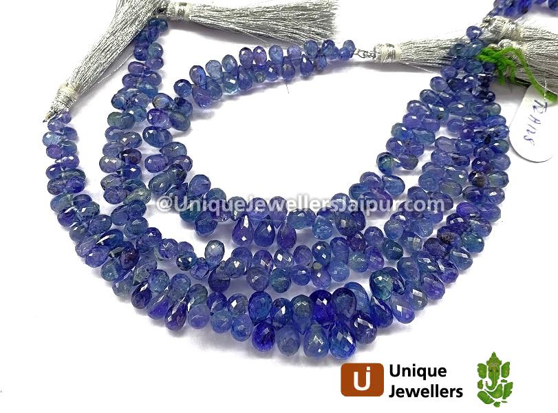 Bi Color Tanzanite Faceted Drops Beads